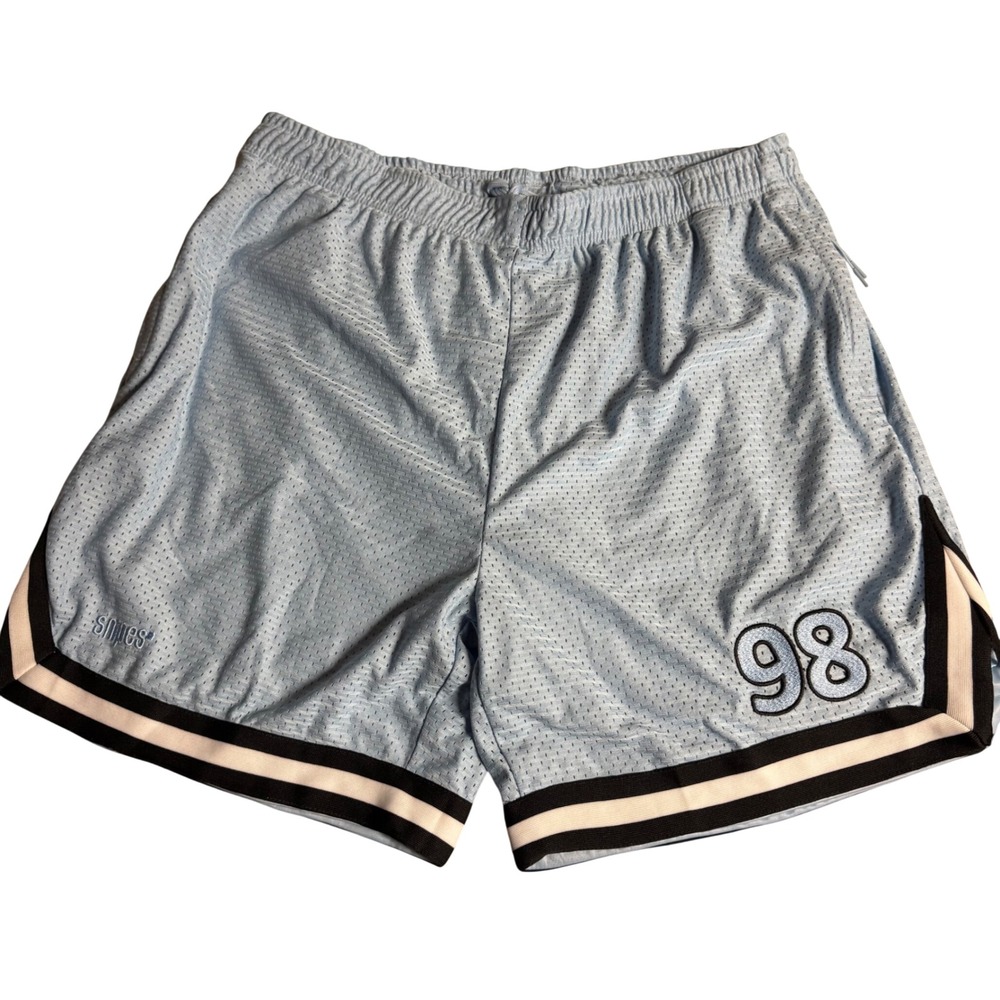 Snipes Mens Mesh Basketball Shorts Light Blue 98 Patch Athletic 3XL NWT